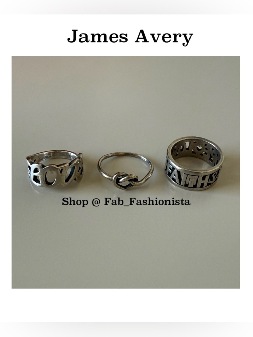 James Avery sterling Silver Ring Set